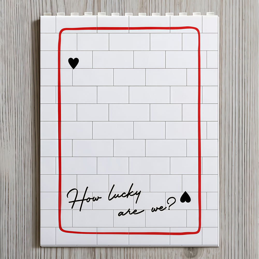 King And Queen Custom Couples Photo How Luck We Are - Personalized Photo Rectangle Building Brick