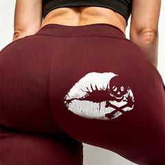 Custom Name Pink Leggings – Personalized High Waist Yoga Pants with Hand Graphic, Unique DIY Activewear Gift for Women