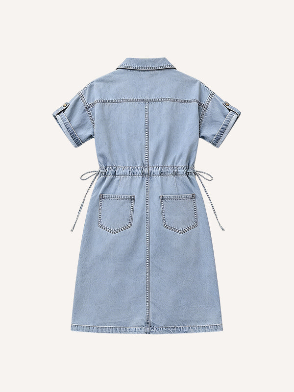 2026 New Lapel Washed Dress