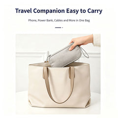 Personalized custom-made printed storage bag, double zipped travel cable storage bag, used for storing USB C cables, mobile power banks and headphones.