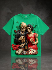 Vintage Skeleton Couple Graphic T-Shirt