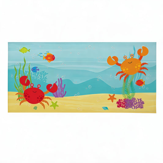 Cartoon Underwater Crab Kids' 30x60 Beach Towel