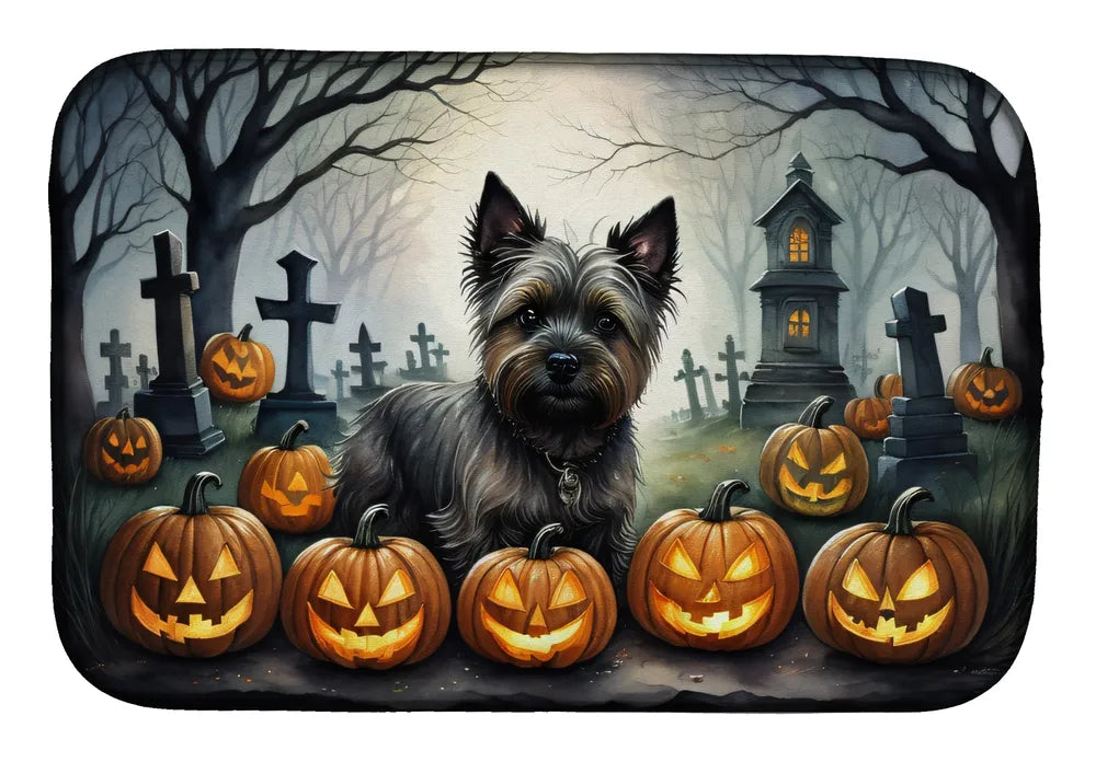 cairn terrier halloween dish drying mat - product photo 8 of 8