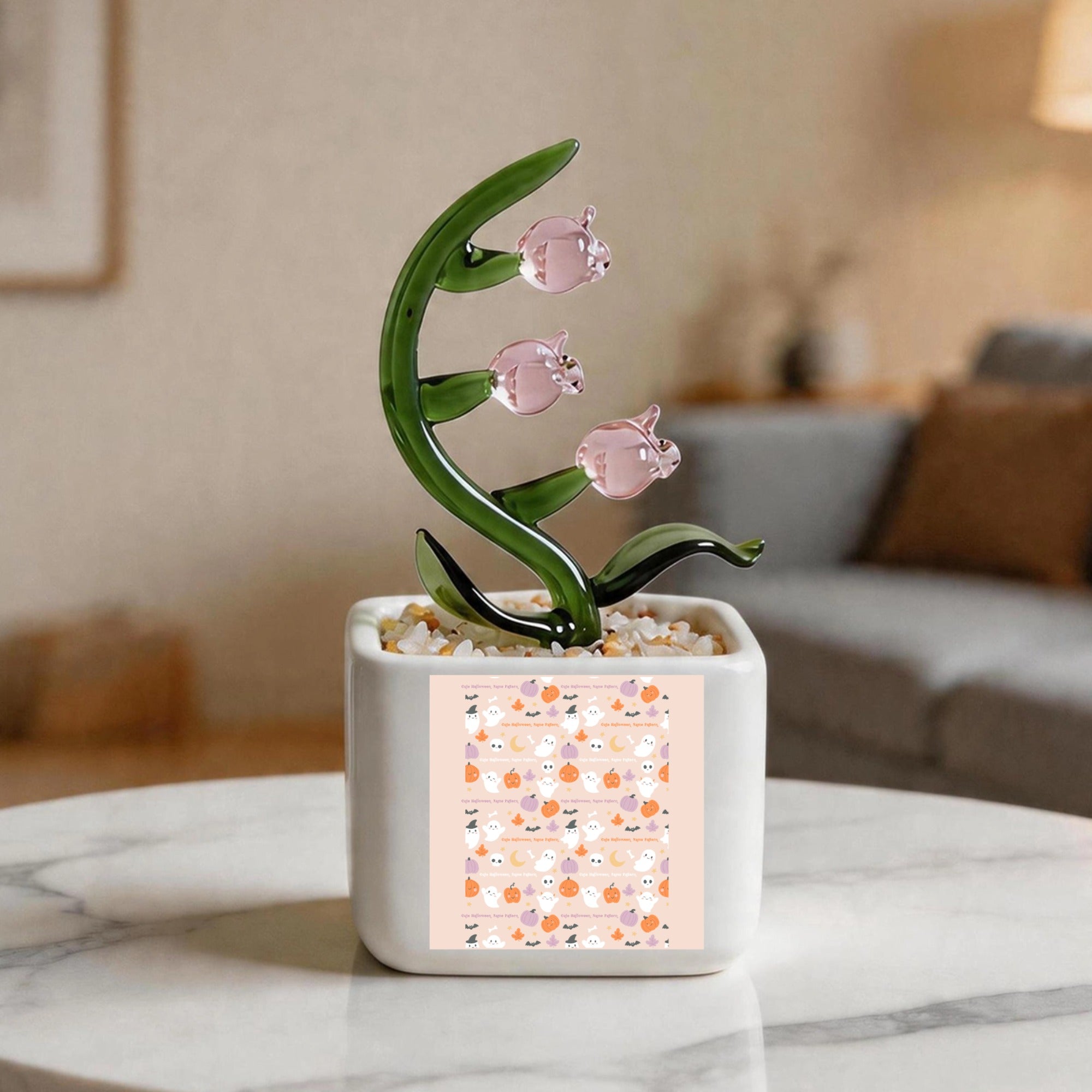 Crystal Glass Lily of the Valley Ornament
