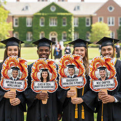 Custom Vintage Giant Dragon Photo Graduation Gift - Personalized Graduation Fan