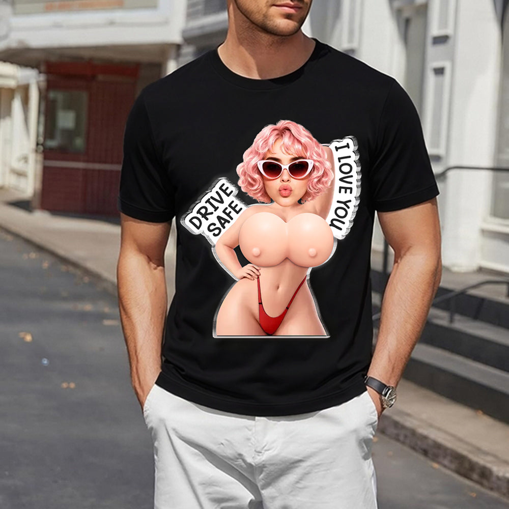 Customized cotton short-sleeved photo shirt - Personalized Anniversary Wedding Gifts For Husband And Wife, Him And Her - Come Home To Me