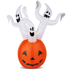 5.9 ft inflatable pumpkin ghost - product photo 2 of 5