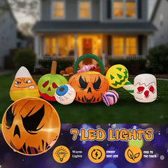 8 ft inflatable pumpkin and candy scene - product photo 4 of 6