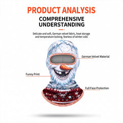 Christmas Balaclava Full Face Mask for Men Women – Funny Santa Thermal Ski Mask, Windproof Warm Fleece Winter Face Cover with Neck Protection, Holiday Gift