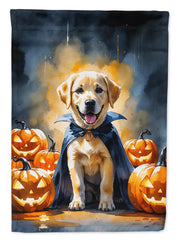 yellow labrador puppy halloween house flag - product photo 8 of 8