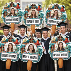 Custom Vintage Pirate Photo Graduation Gift - Personalized Graduation Fan
