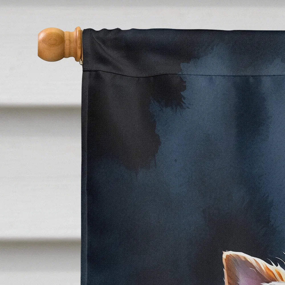 yorkshire terrier puppy halloween house flag - product photo 3 of 8
