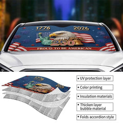 Custom Auto Windshield Sunshade-Personalized America 250th Anniversary Gifts-Land Of The Free