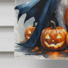 border collie puppy halloween house flag - product photo 4 of 8