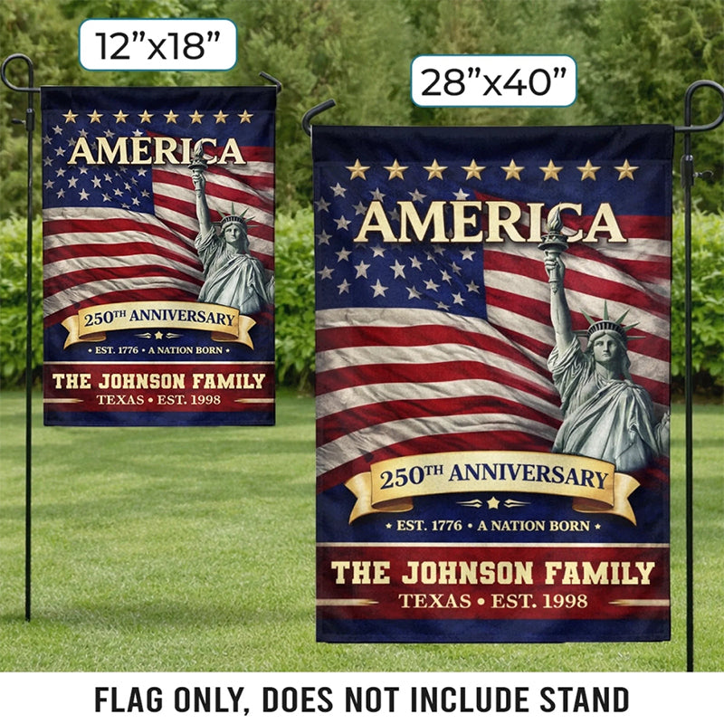 Custom Flag - Personalized America 250th Anniversary Gifts For Mom, Dad, Brother, Sister, Kids - Family Is Forever Love