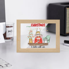 Christmas is better with a cat Wooden Framed