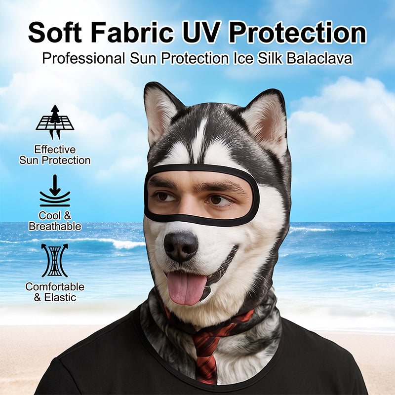 All-Season Cycling Balaclava Face Mask – Breathable Ice Silk & Thermal Velvet Ski Mask, Full Coverage Animal Print Neck Gaiter for Men Women, Motorcycle Helmet Liner for Skiing Riding Hiking