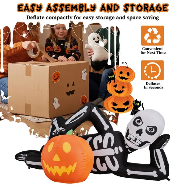7 ft inflatable lying skeleton - product photo 5 of 6