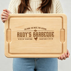 The Man,The Meat,The Legend Personalized Hardwood Cutting Boards