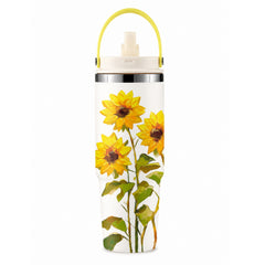30 Oz Insulated Tumbler with Flip Straw & Carry Handle – Cute Highland Cow Stainless Steel Travel Cup, Leak-Proof Hot & Cold Tumbler