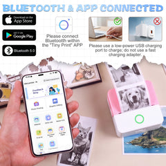 Mini Portable Bluetooth Thermal Printer | Inkless Pocket Sticker & Photo Printer for Notes, Lists & DIY Art