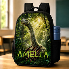Custom Kids Front Printed Backpack - Personalized Back To School Gifts For Kids - Dino School Crew