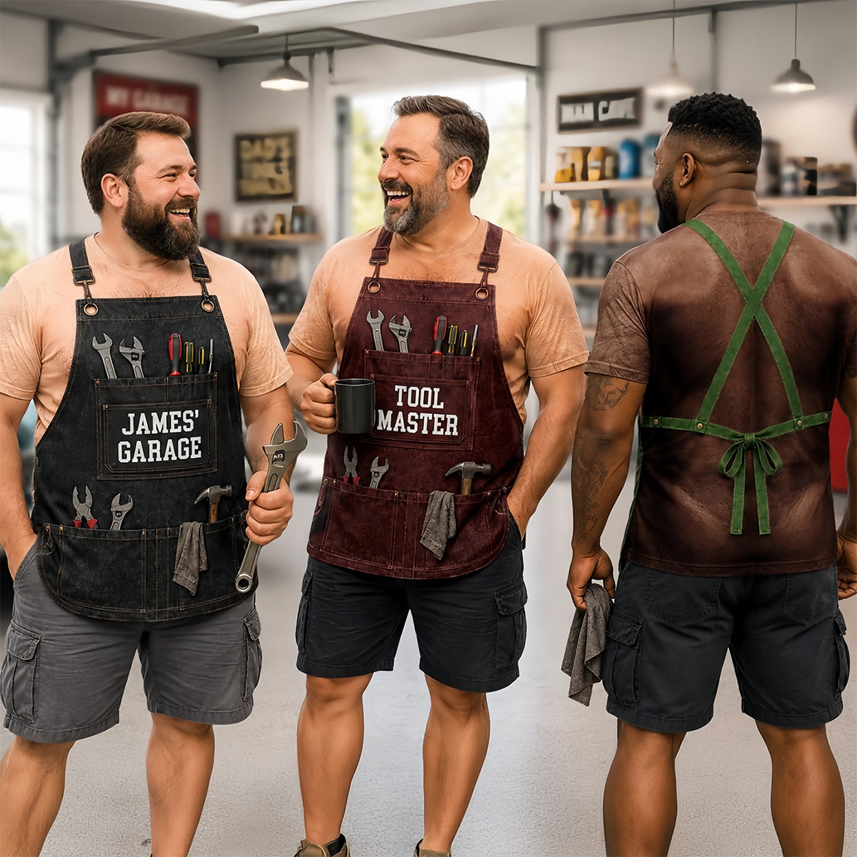 Custom Mechanic T-shirt - Personalized Grilling Gifts For Husband, Son, Grandson, Yourself - Built In The Garage