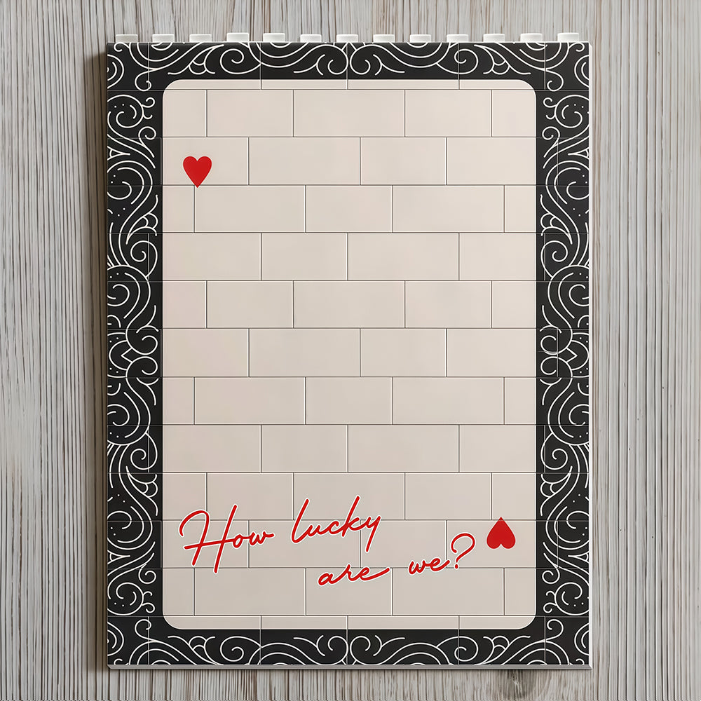 King And Queen Custom Couples Photo How Luck We Are - Personalized Photo Rectangle Building Brick