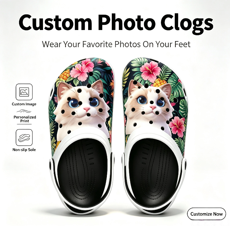 Customizable summer print slip-on shoes - Personalized photo - A gift for your friends or pets