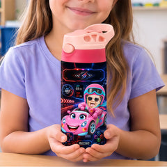 Custom Photo Kids Insulated Water Bottle - Personalized Back To School Gifts For Kids - Tiny Driver Big Dreams