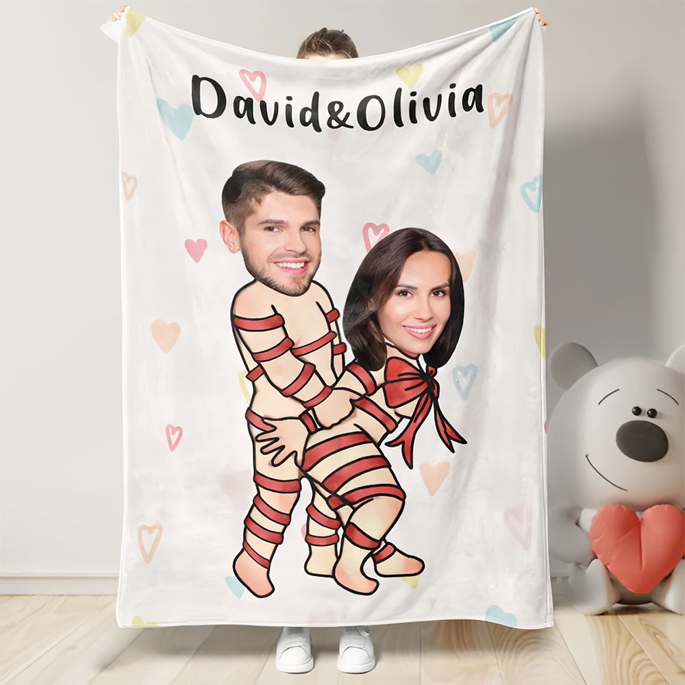 Custom Faces and Names Blanket Personalized Photo Gifts for Him
