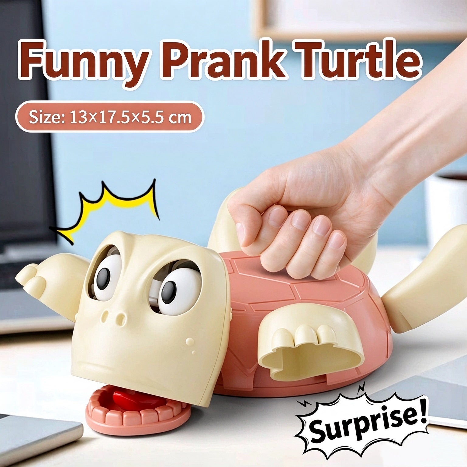 Surprise Pop-up Turtle Prank Cup Coaster, Funny Scare Toy