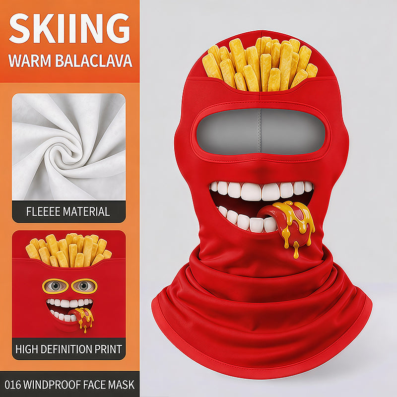 Novelty Fleece Balaclava – Windproof Funny Face Ski Mask That Covers Head, Face & Neck