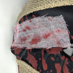 Halloween funny mask for men with blood-stained fabric patches for a half-face party cosplay for horror pranks