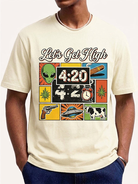 High-grade Cotton 420 Theme Printed Short Sleeve