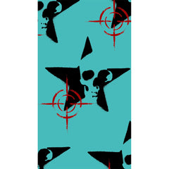 Turquoise Teal Skull & Target Grunge Pattern Beach Towel
