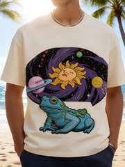 Psychedelic Cosmic Frog & Sun Graphic T-Shirt
