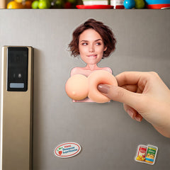 Naughty Gift For Him, Funny Valentine’s Anniversary Gift Upload Face - Personalized Fridge Magnet
