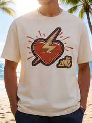 Retro Lightning Bolt Heart Graphic Tee