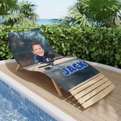 Personalized Hockey Team Beach Towel: Custom Face, Number & Name Pool Towel, Game Day Gift.