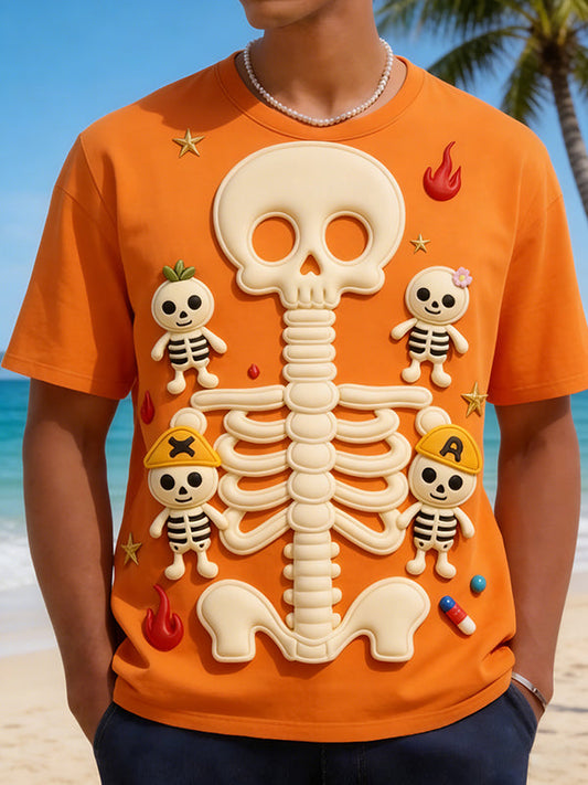 Cute Skeleton & Mini Dolls Graphic T-Shirt