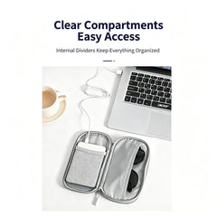 Personalized custom-made printed storage bag, double zipped travel cable storage bag, used for storing USB C cables, mobile power banks and headphones.