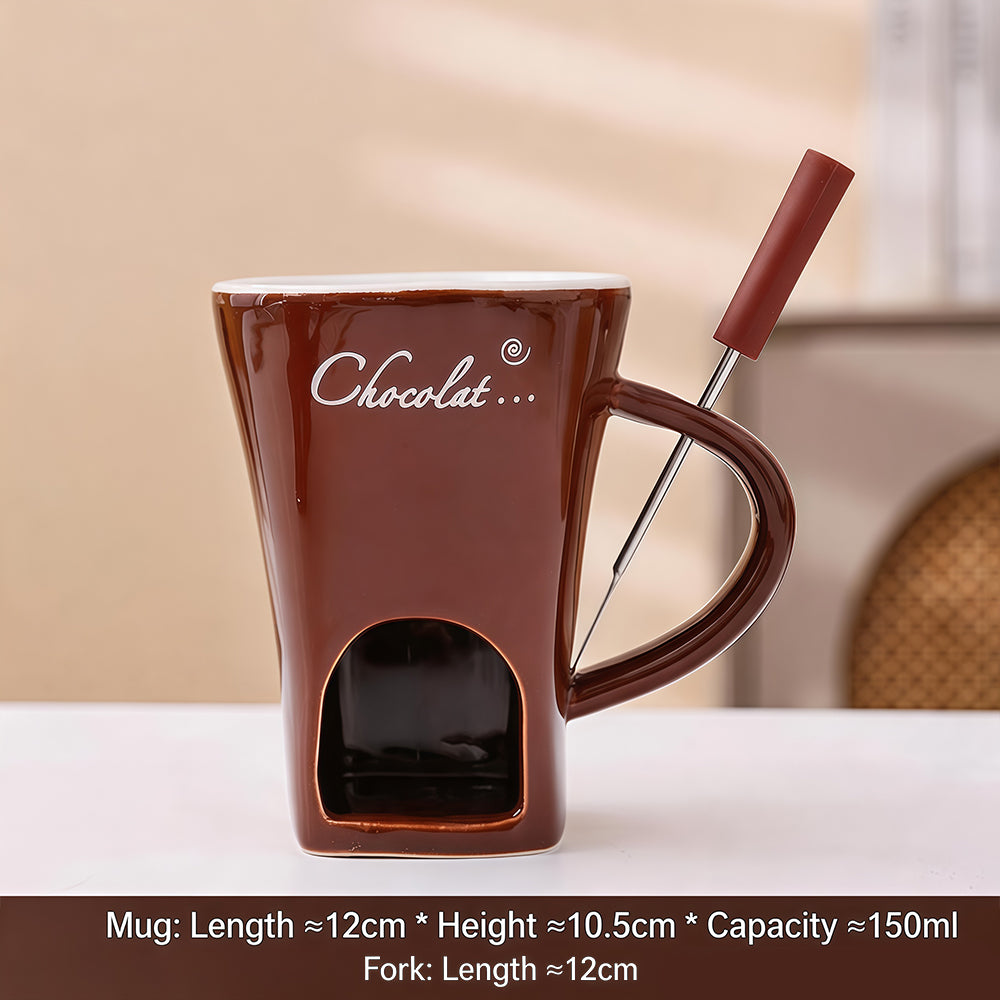 Christmas chocolate melting oven ceramic hot pot cup Microwave oven heated cheese Halloween cup