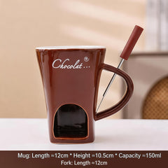 Christmas chocolate melting oven ceramic hot pot cup Microwave oven heated cheese Halloween cup