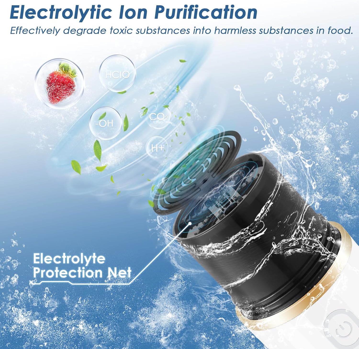 Wireless Fruit & Vegetable Cleaner | 99.9% Sterilization Produce Wash