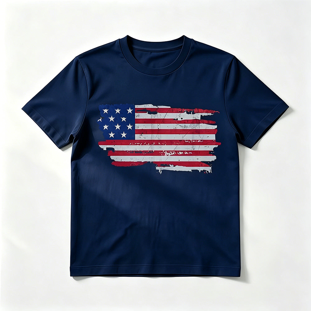 Personalized Multi-Dog American Flag Shirt – Custom Pet Name Cartoon T-Shirt