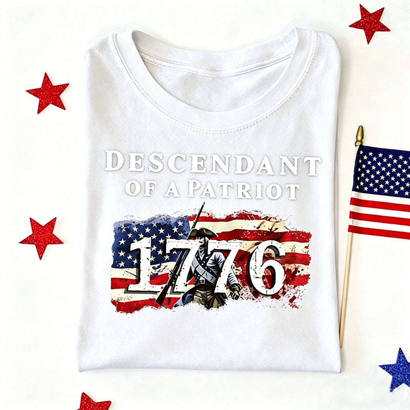 Descendant of a Patriot Shirt, Revolutionary War Heritage Tee, Vintage American Revolution Gift