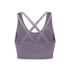 Custom Logo Crisscross Back Sports Bra Women, U Neck Double Strap Scrunch Back Longline Yoga Workout Crop Top, Customizable Private Label Activewear Bra