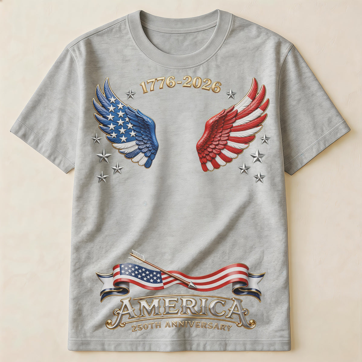 "Wings of Bravery" 250th Anniversary Short-Sleeve Tee (Cats & Dogs)