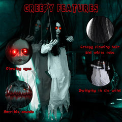 45 inch hanging doll that swings, moans and glows red eyes on sound or a slap - product photo 2 of 10